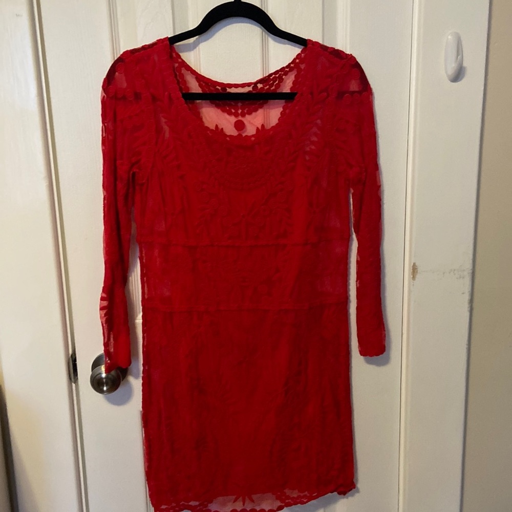 Long sleeve Lace Detail Dress